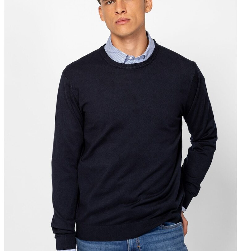 Фино плетен пуловер с овално деколте Heavy Tools