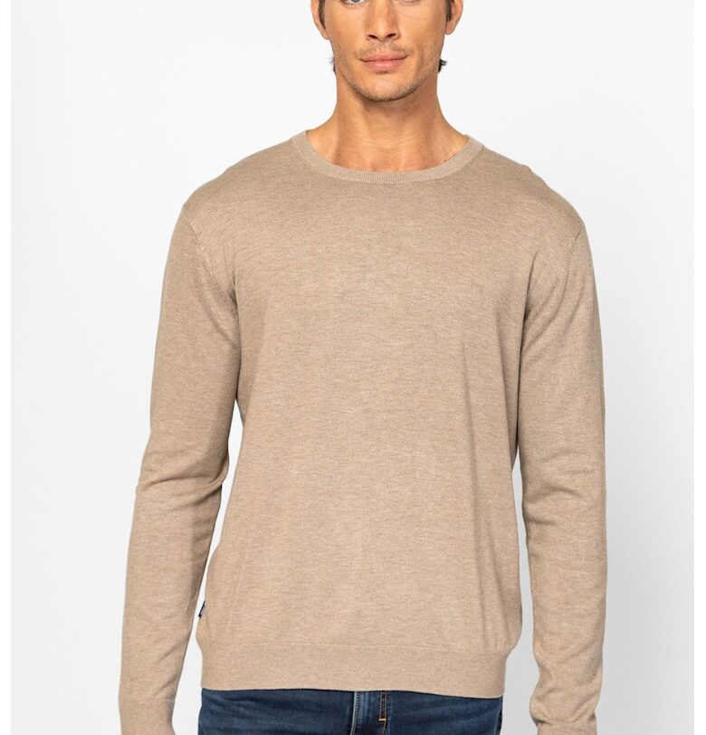 Фино плетен пуловер с овално деколте Heavy Tools