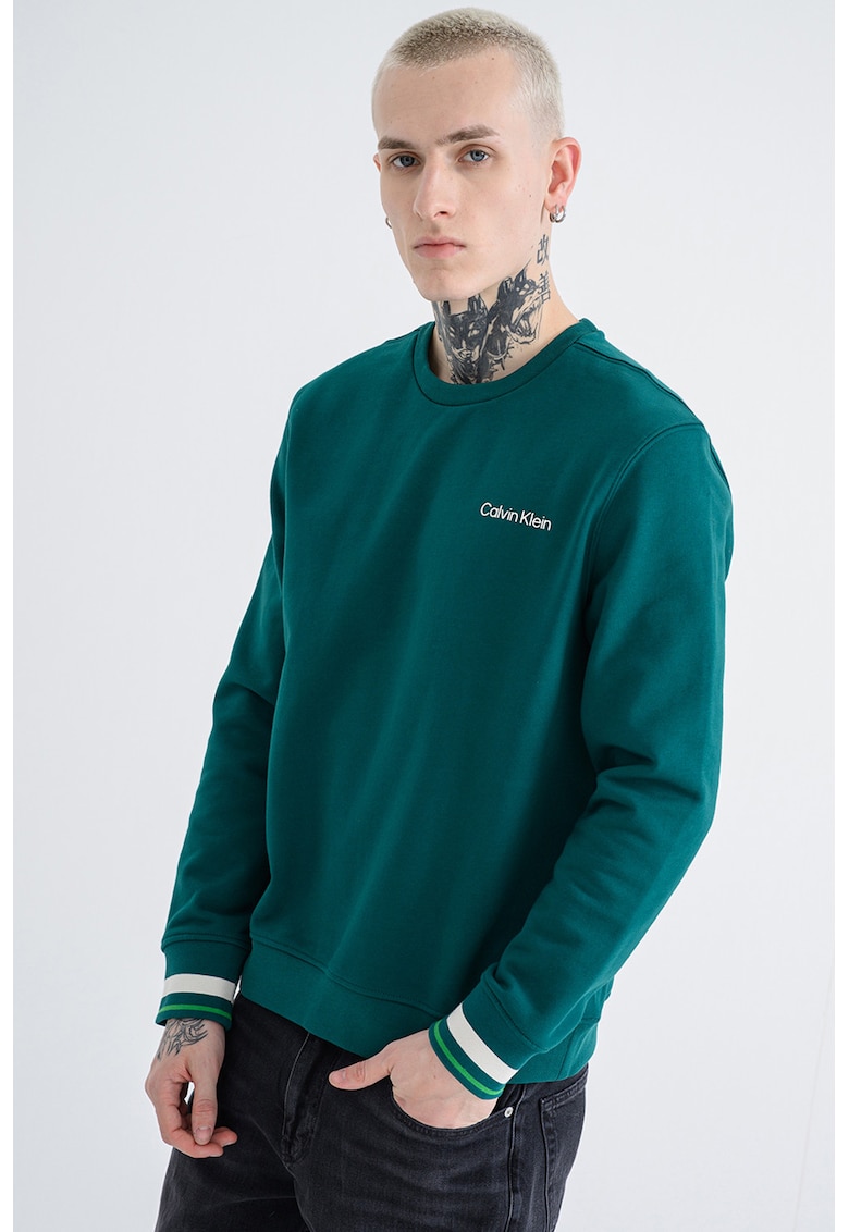 Фитнес суитшърт с лого - Зелен CALVIN KLEIN