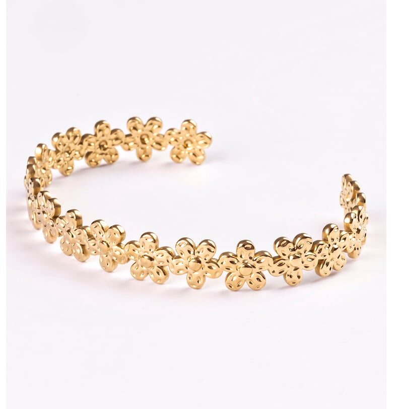 Флорална гривна тип Bangle от неръждема стомана Emily Westwood