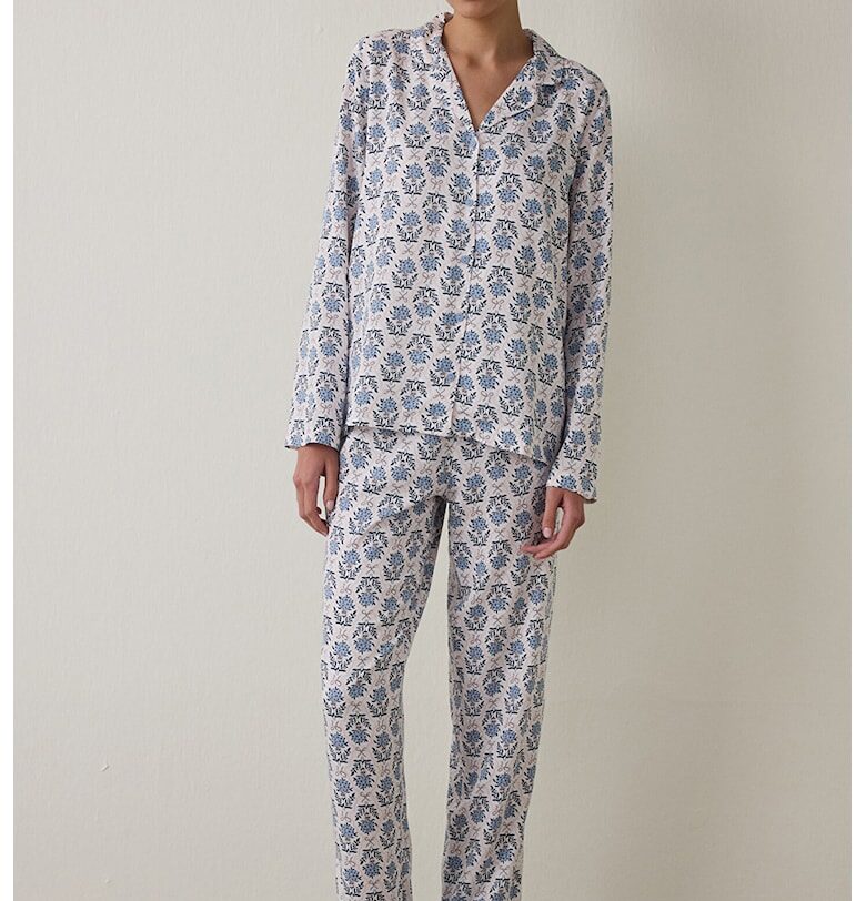 Флорална пижама - Бледо розово/Син Penti