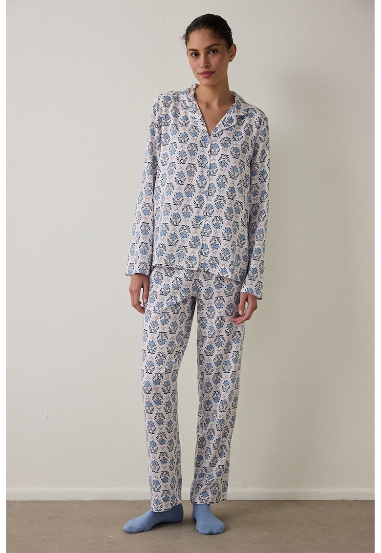 Флорална пижама - Бледо розово/Син Penti