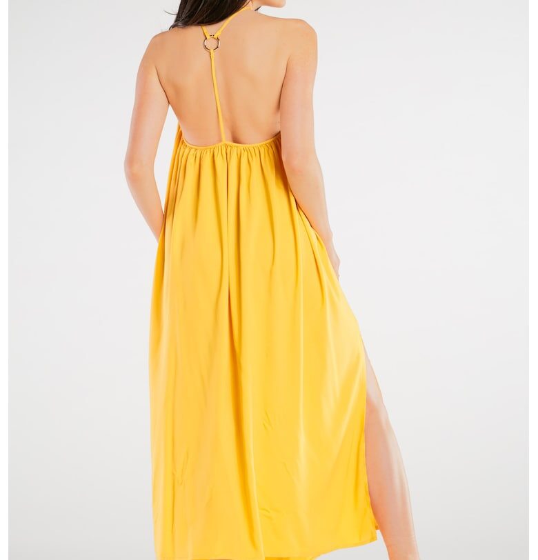 Фуксия Миди Рокля без ръкави A428 awama