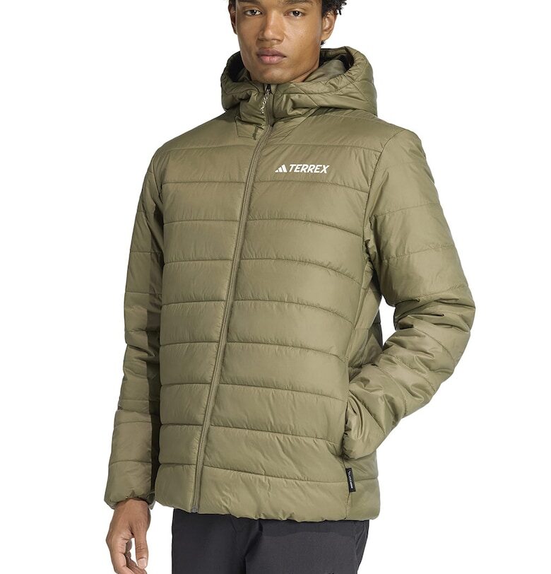 Хайкинг зимно яке с качулка - Маслинено зелено adidas Performance