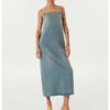 Халтер миди рокля от деним TWIST