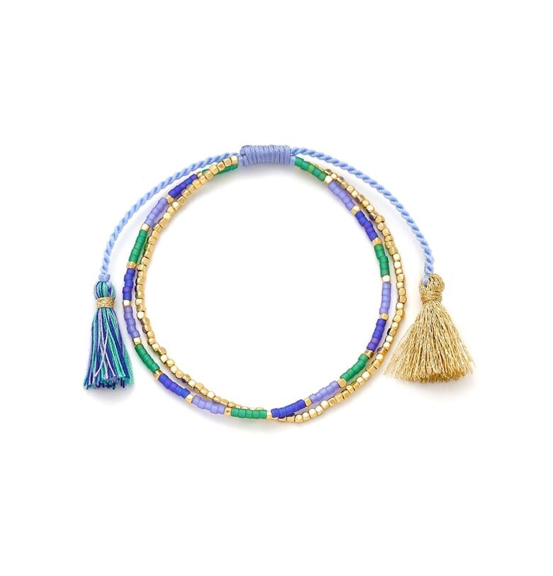 Хипоалергенна гривна  със сини мъниста - Един размер Figl