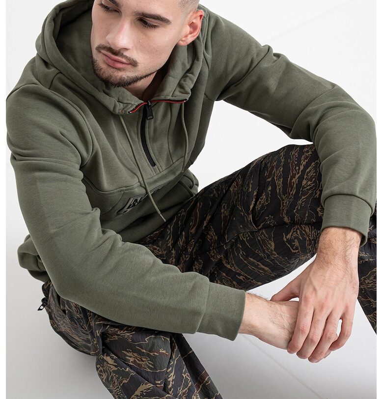 Худи Burgee с къс цип - Бордо/Бледо каки Napapijri