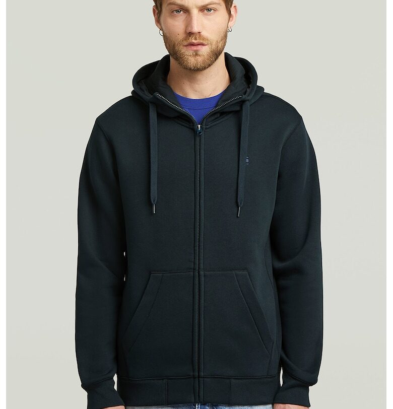 Худи Premium Core с цип и джобове - Ултрамарин синьо G-STAR