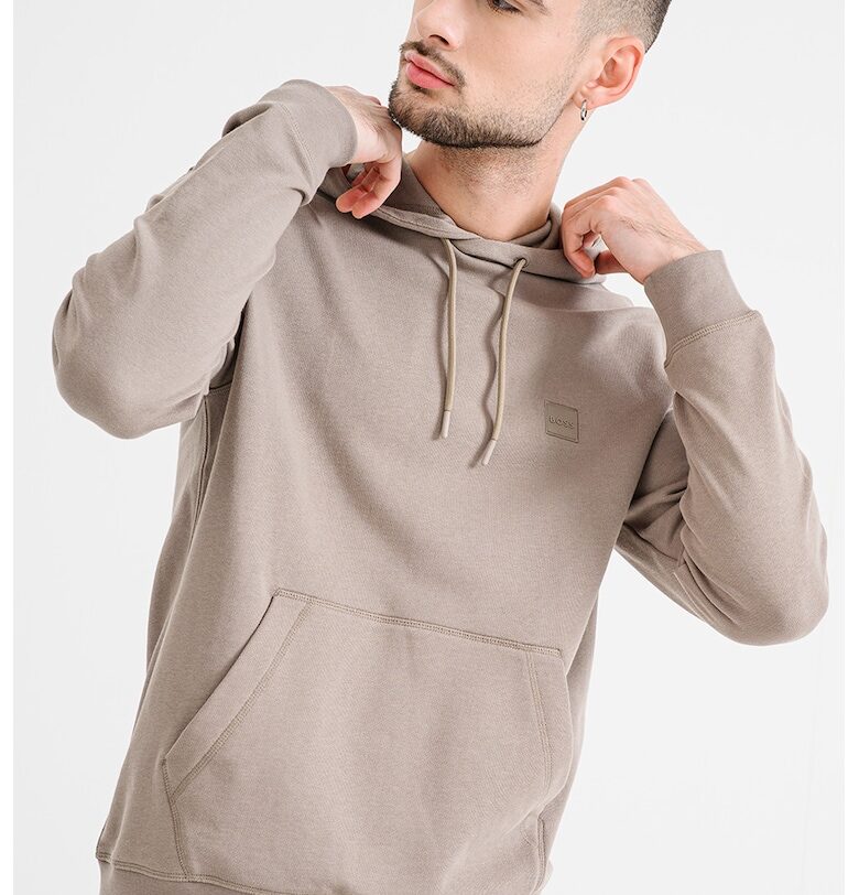 Худи Wetalk с джоб кенгуру - Светло кафяво BOSS