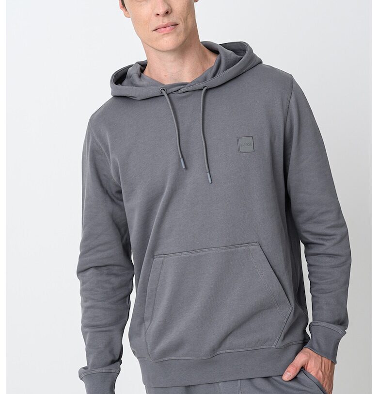 Худи Wetalk с джоб кенгуру - Tъмносив BOSS