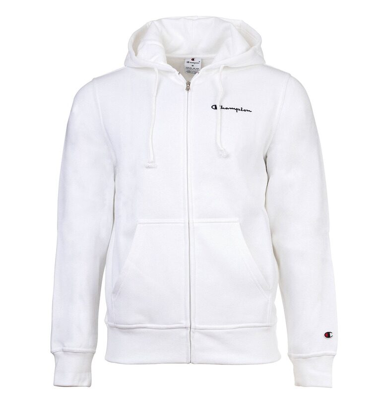 Худи с 2 джоба отпред и цип - Бял Champion