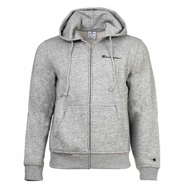 Худи с 2 джоба отпред и цип - Светло сив Champion