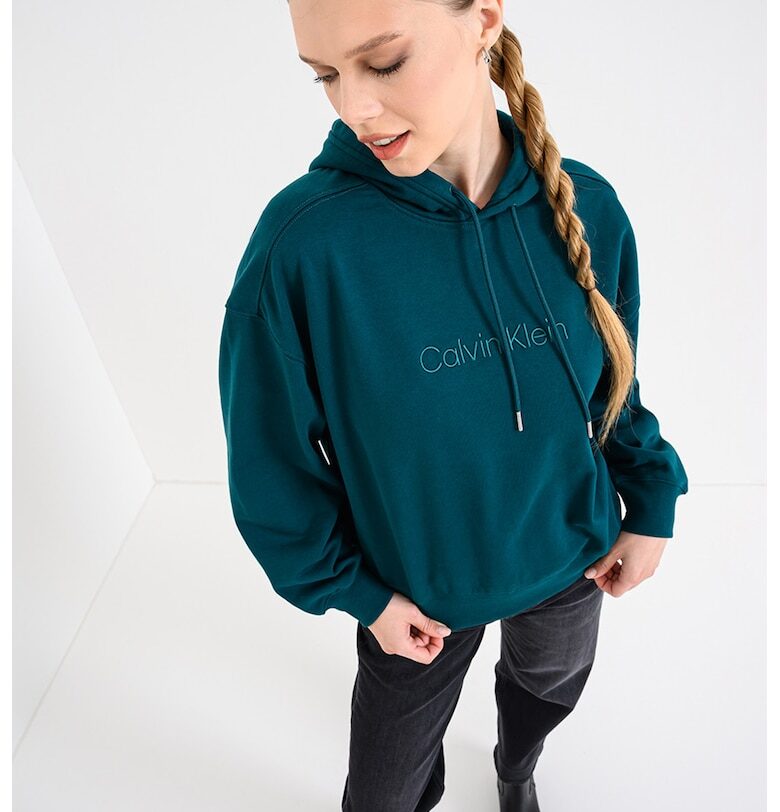 Худи с бродирано лого - Тъмнозелен CALVIN KLEIN