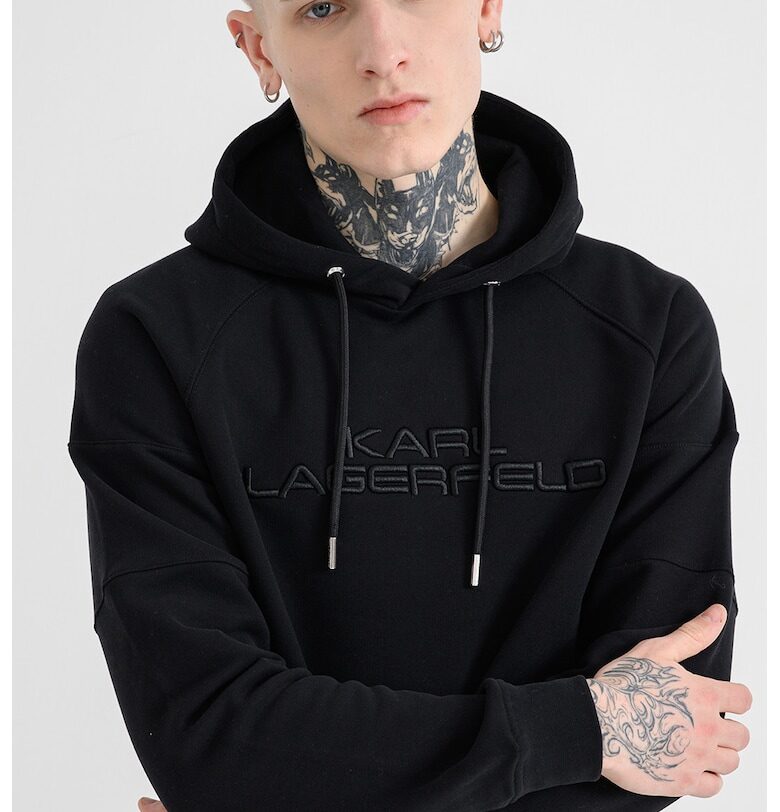 Худи с бродирано лого - Черен Karl Lagerfeld