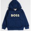 Худи с джоб кенгуру - Тъмносин BOSS Kidswear