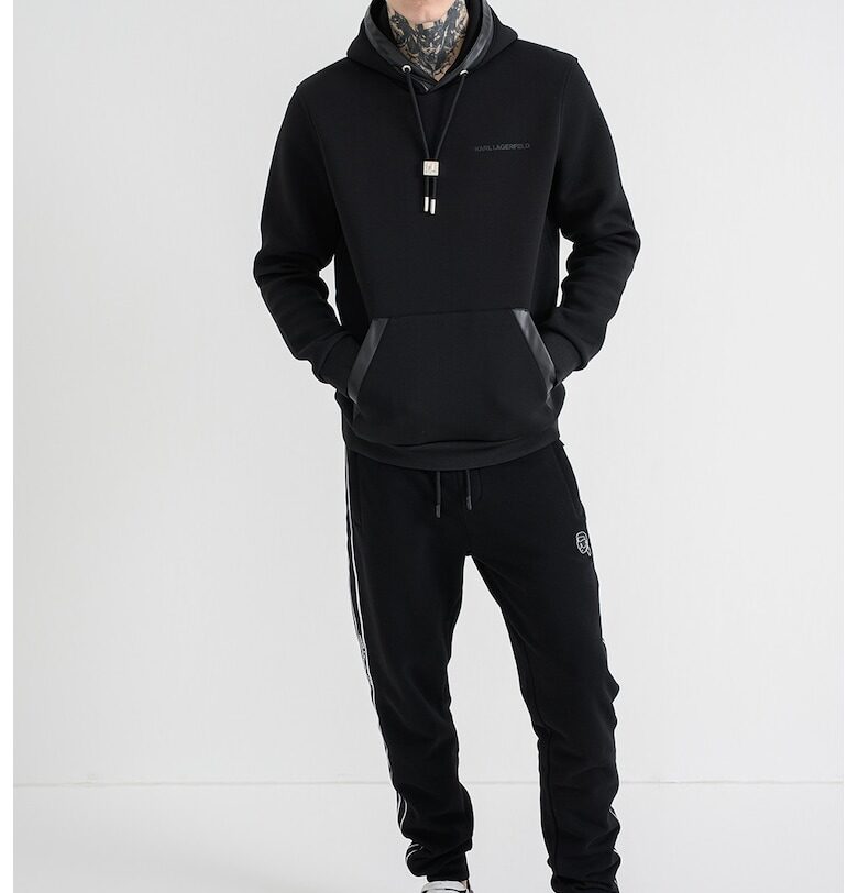 Худи с джоб кенгуру - Черен Karl Lagerfeld