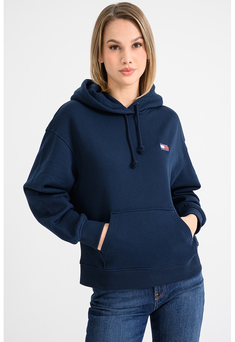 Худи с джоб кенгуру - Тъмносин Tommy Jeans