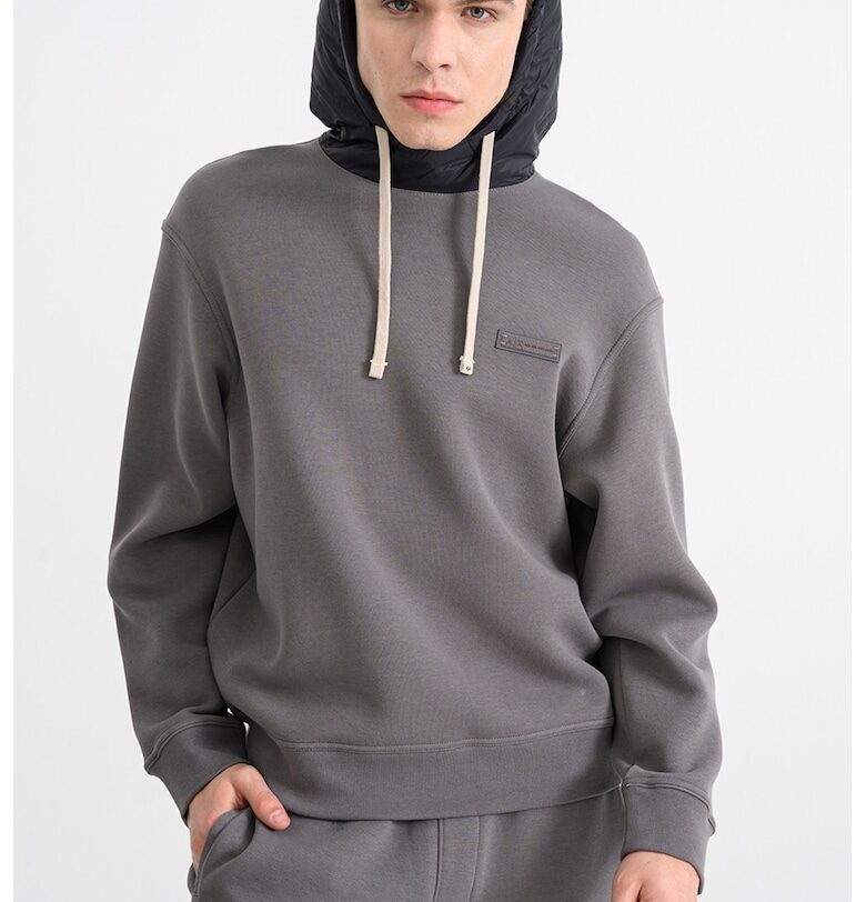 Худи с еластични маншети и подгъв - Черен/Tъмносив ARMANI EXCHANGE
