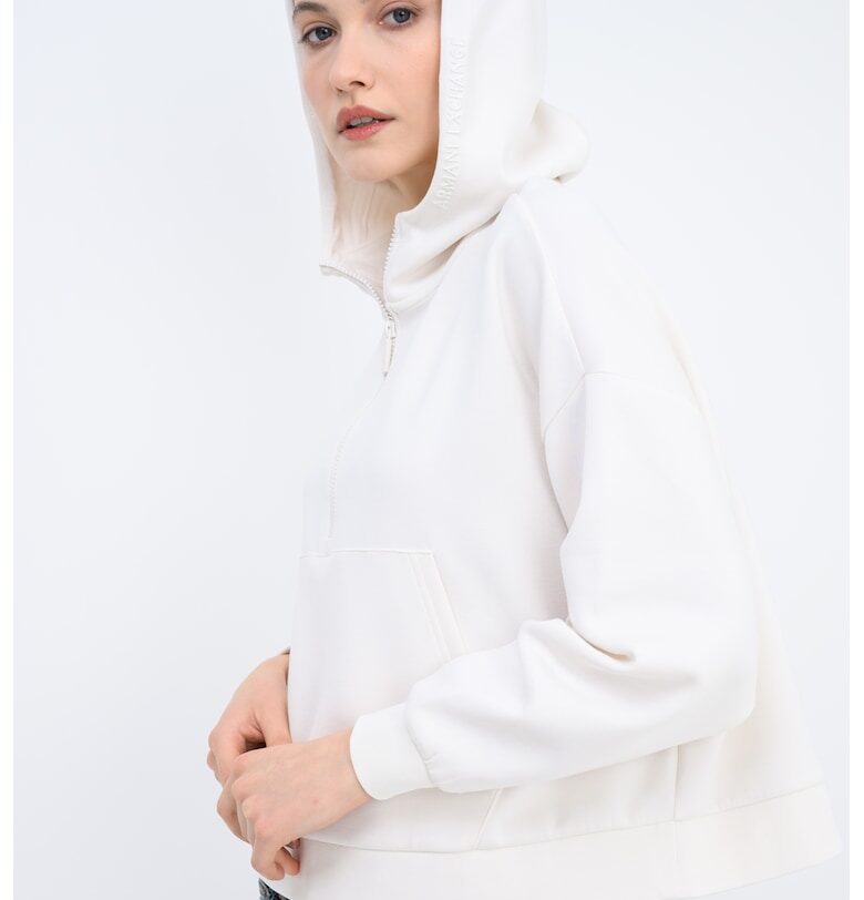 Худи с къс цип - Слонова кост ARMANI EXCHANGE