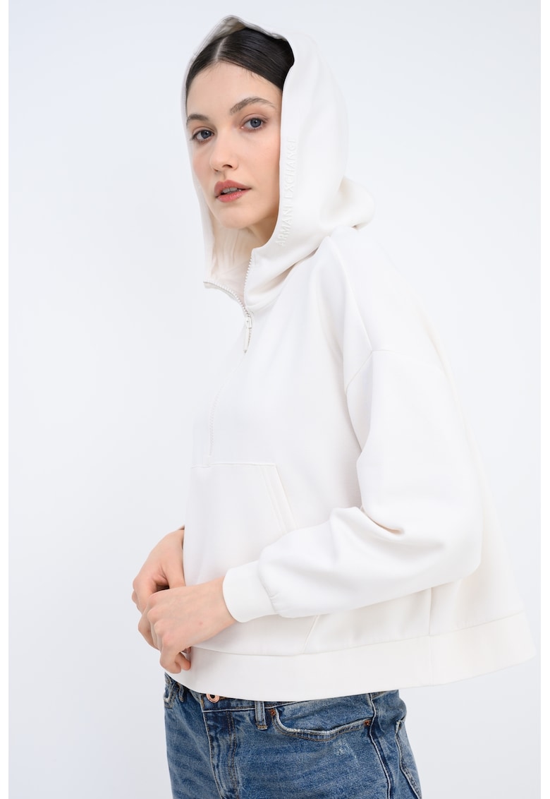 Худи с къс цип - Слонова кост ARMANI EXCHANGE