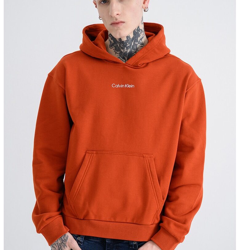 Худи с лого и джоб кенгуру - Мандарина CALVIN KLEIN
