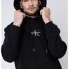 Худи с лого и джоб кенгуру - Черен CALVIN KLEIN JEANS