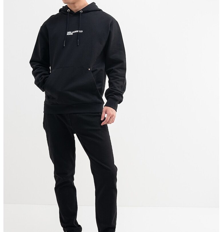 Худи с лого и джоб кенгуру - Черен KARL LAGERFELD JEANS