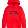 Худи с лого и паднали ръкави - Червен Tommy Hilfiger