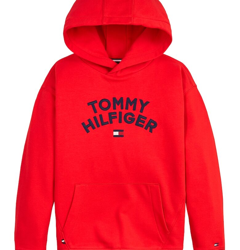 Худи с лого и паднали ръкави - Червен Tommy Hilfiger