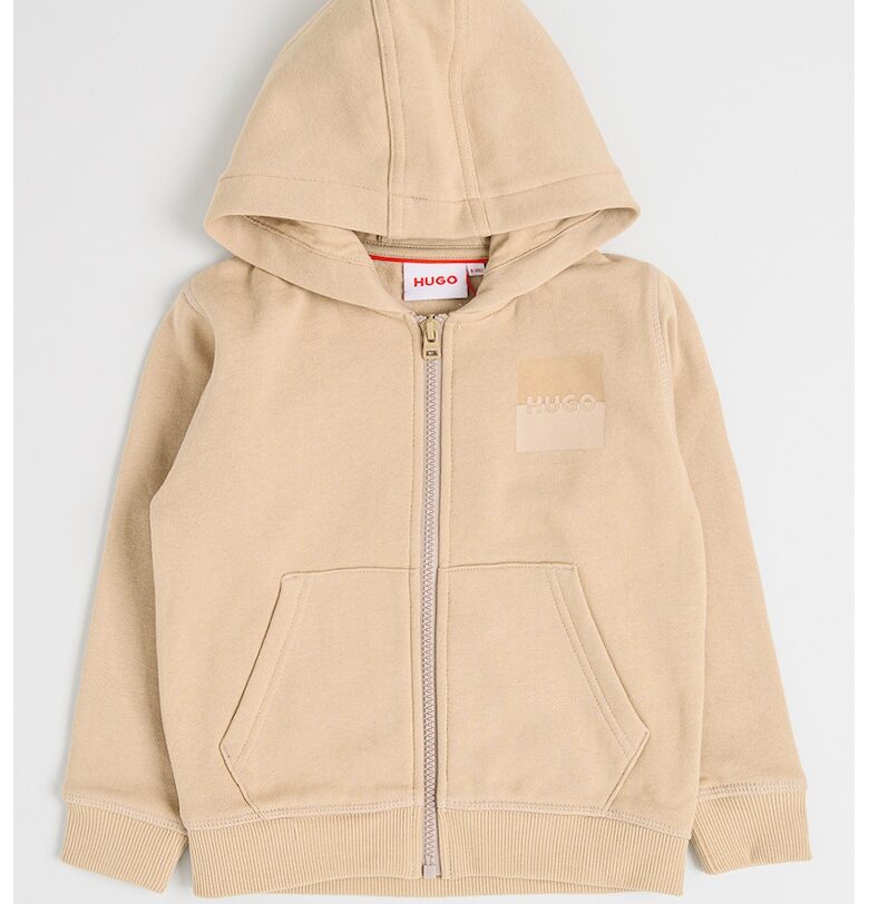 Худи с лого и цип - Бежов HUGO