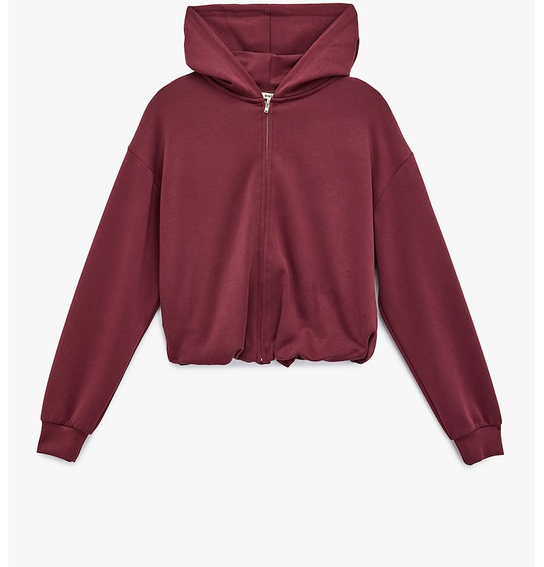 Худи с модал с цип - Бордо KOTON