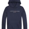 Худи с органичен памук и лого - Бял/Тъмносин Tommy Hilfiger