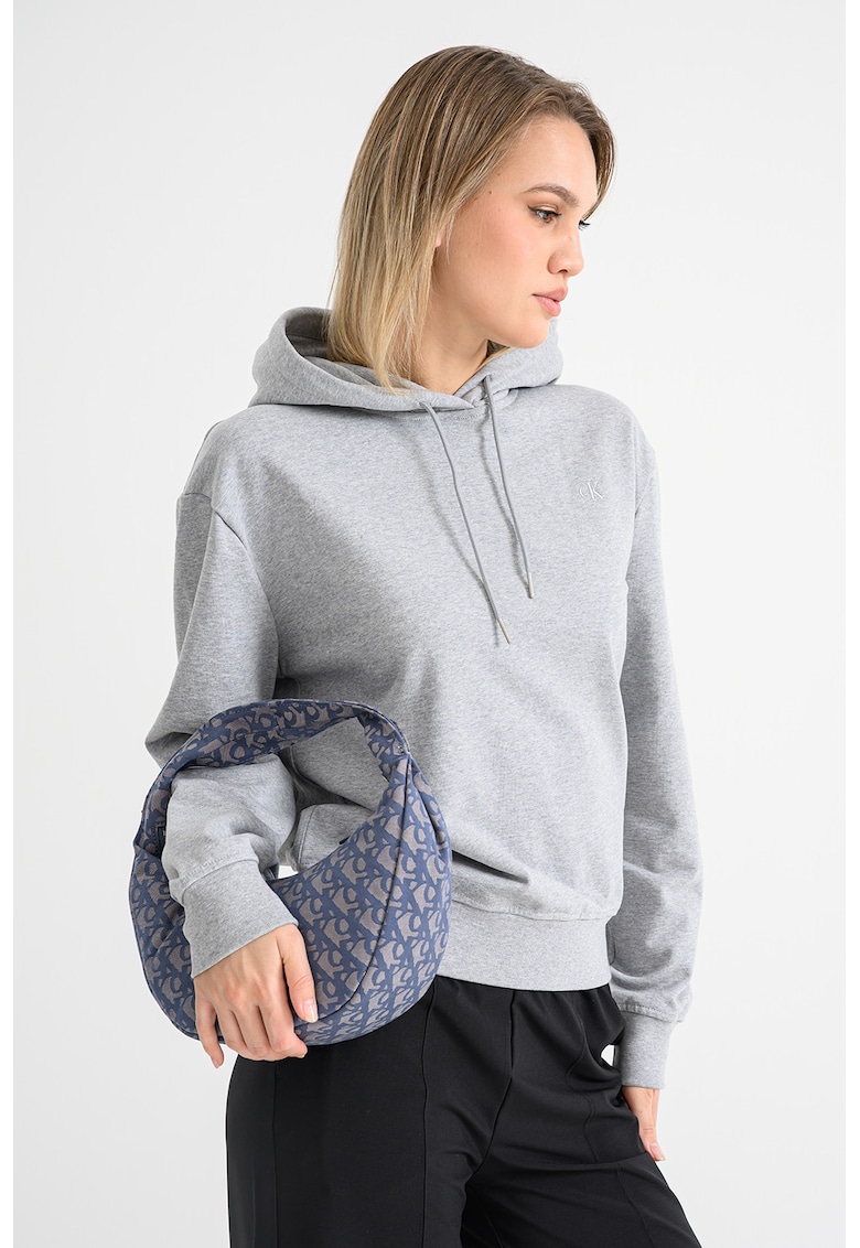 Худи с памук - Сив меланж CALVIN KLEIN JEANS