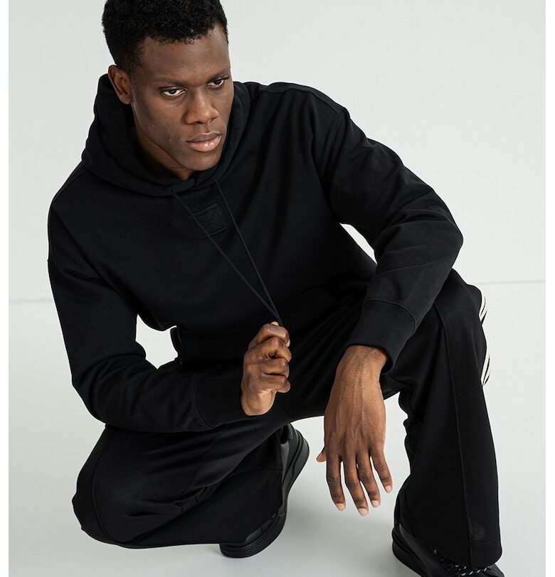 Худи с памук с джоб кенгуру - Черен CALVIN KLEIN