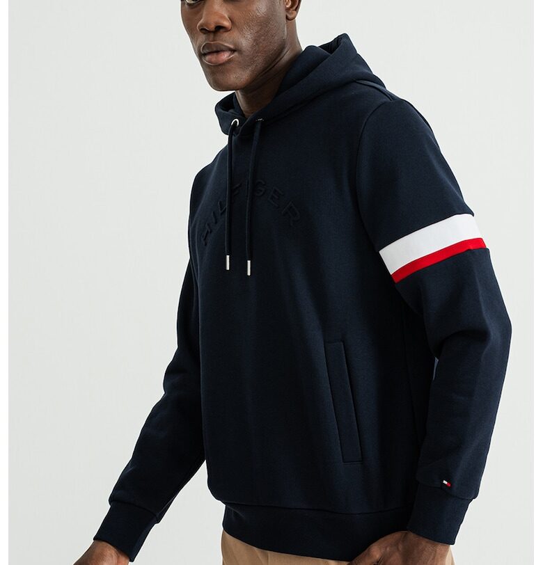 Худи с памук с джобове - Ултрамарин синьо Tommy Hilfiger