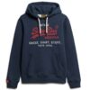 Худи с памук с лого - Тъмносин Superdry Co