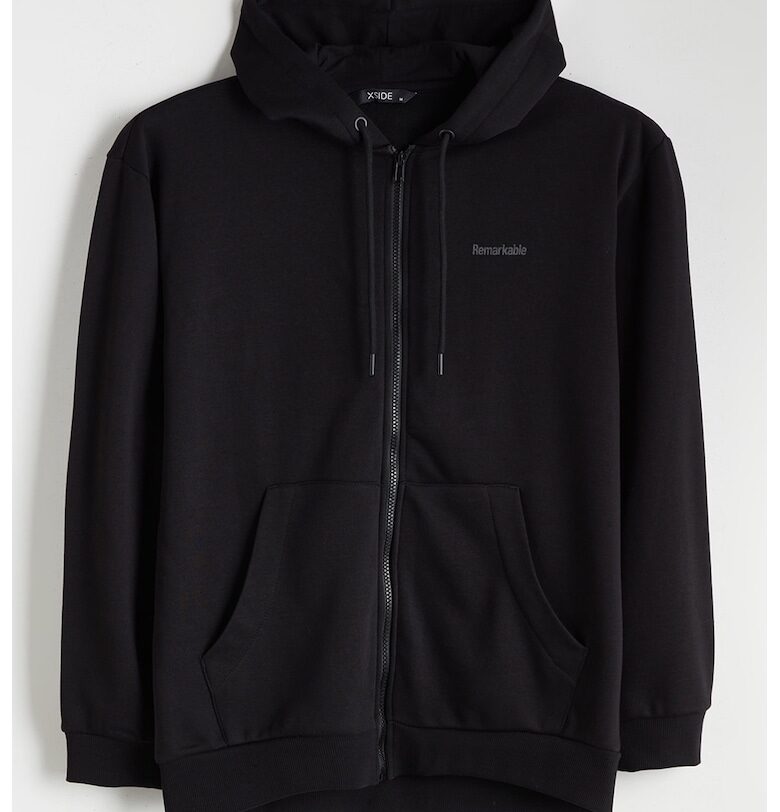 Худи с памук с цип - Черен LC WAIKIKI