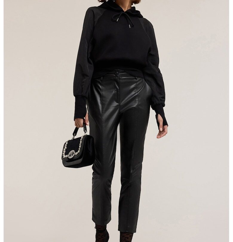 Худи с цепки за палеца - Черен Motivi