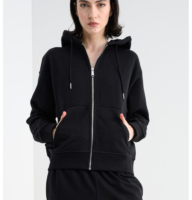 Худи с цип - Черен CALVIN KLEIN JEANS