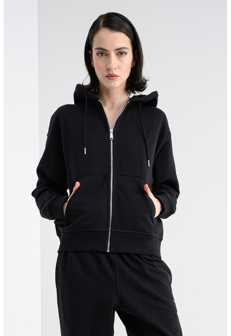 Худи с цип - Черен CALVIN KLEIN JEANS