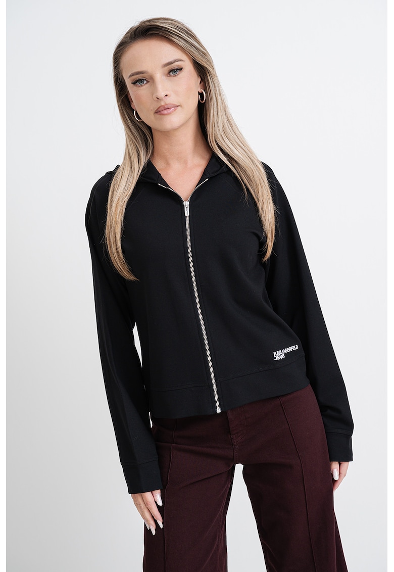 Худи с цип - Черен KARL LAGERFELD JEANS