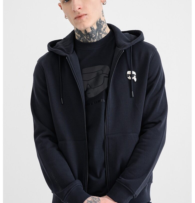 Худи с цип - Ултрамарин синьо Karl Lagerfeld