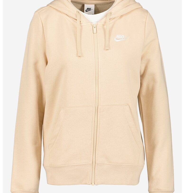 Худи с цип Sportswear Club със скосени джобове - Праскова Nike