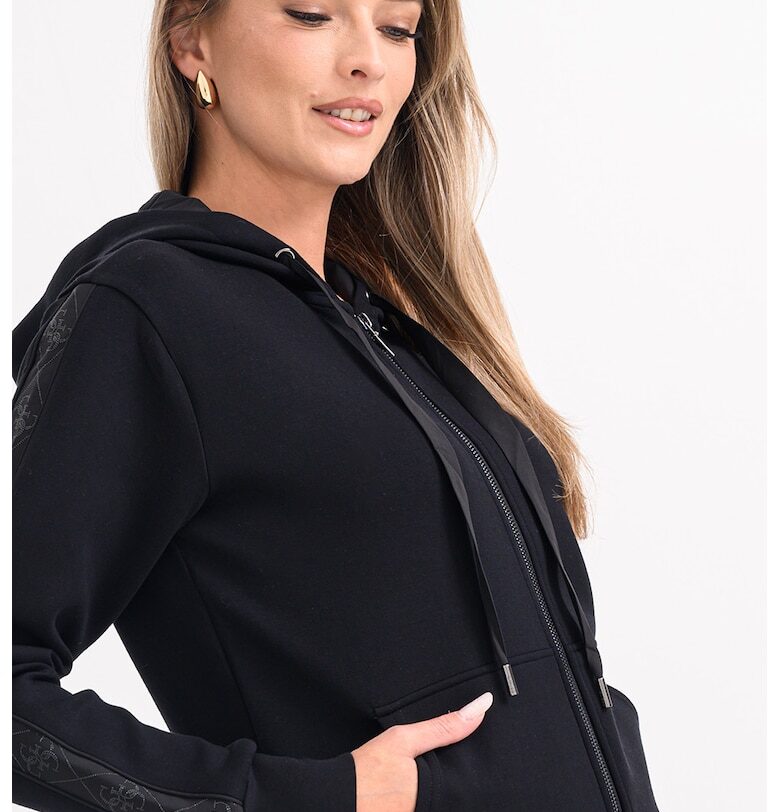 Худи с цип и два джоба - Черен GUESS