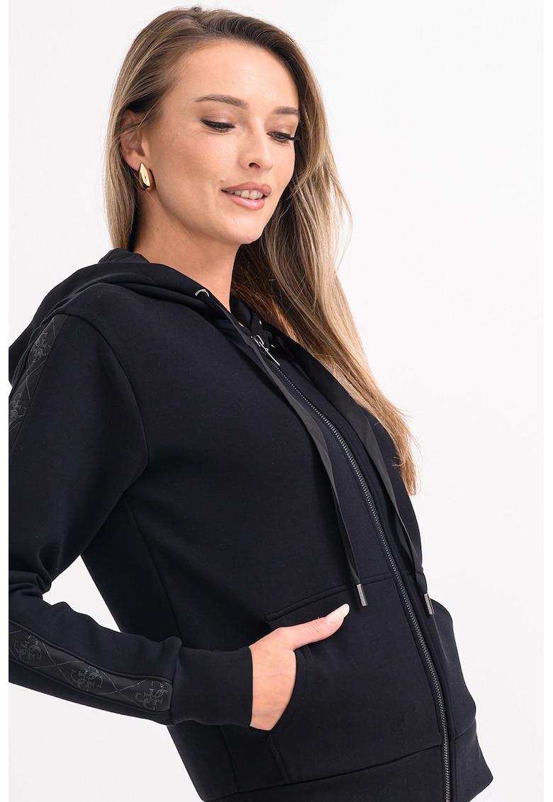 Худи с цип и два джоба - Черен GUESS