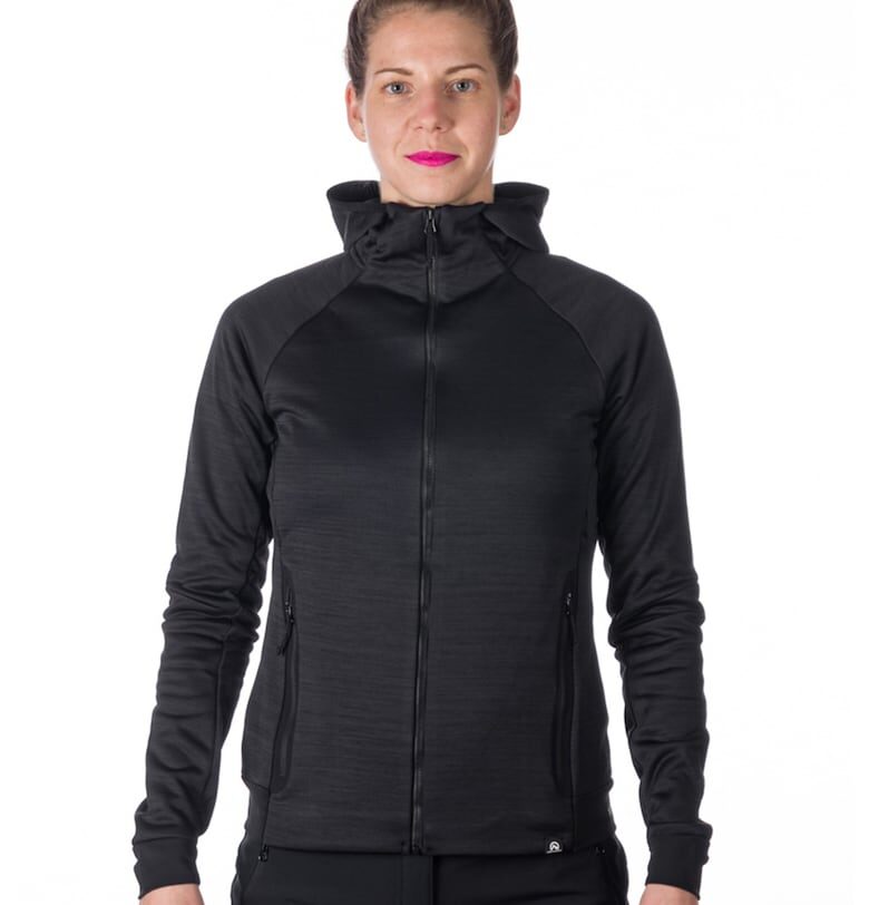 Худи с цип и ръкави реглан - Черен меланж NORTHFINDER