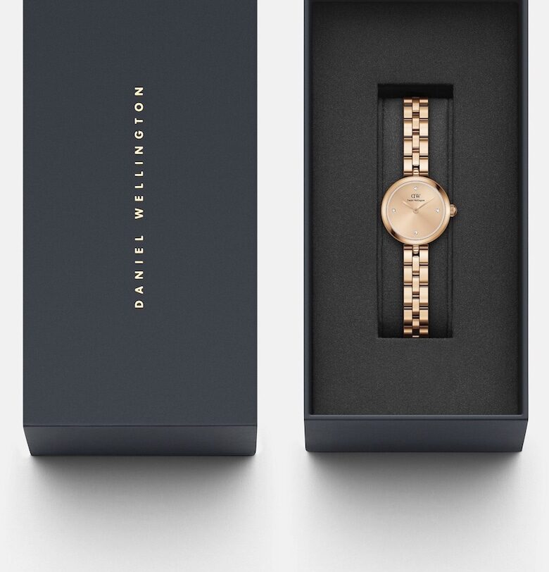 Часовник  Elan Lumine - кварц - водоустойчив 3 ATM - розово златист - гривна Daniel Wellington
