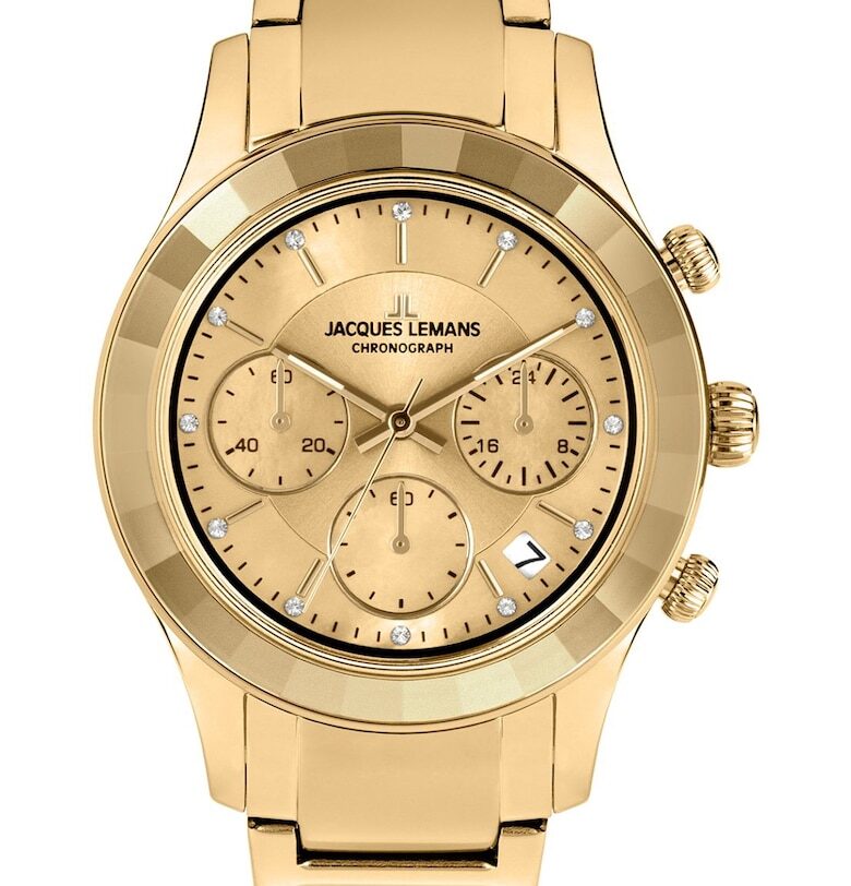 Часовник  Venice 1-2151H - златна верижка - кристали - 5 ATM - за жени Jacques Lemans