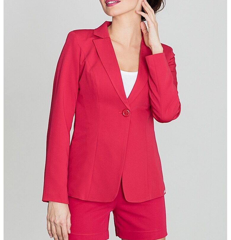 Червено официално дамско сако  Ywairvudd K201 - Червен Lenitif