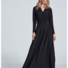 Черна макси рокля  модел M705 - дълъг ръкав - черно - полиестер Figl